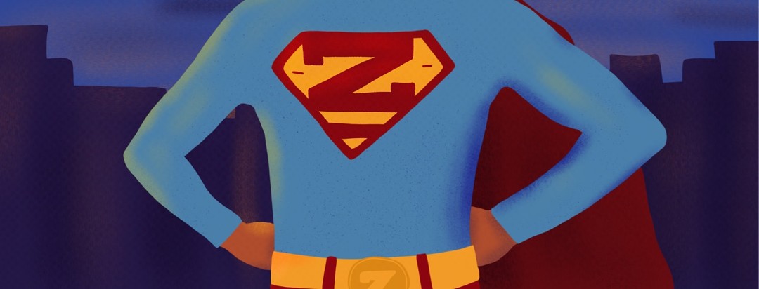 a super hero with a z on their chest whose super power is sleep